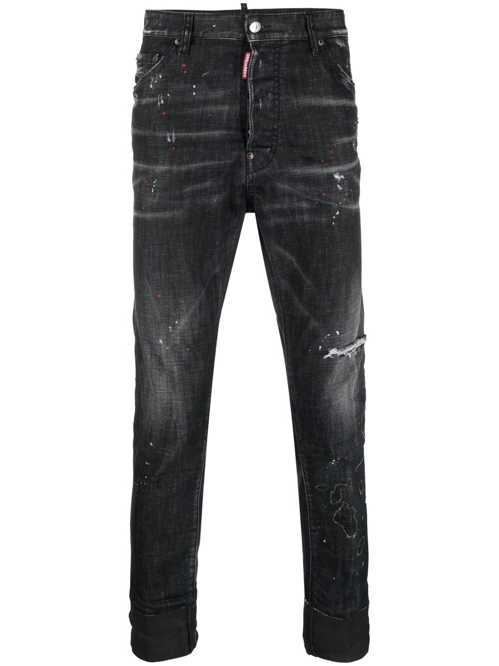 

Dsquared2 skinny jeans con efecto envejecido - Negro