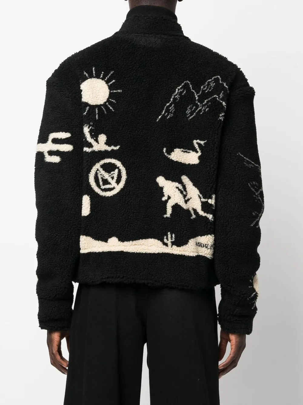 4sdesigns Frontera Fleece-jacquard Jacket In Black