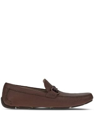 SALVATORE FERRAGAMO #40280 Brown Gancio Leather Loafers (US 8 EU