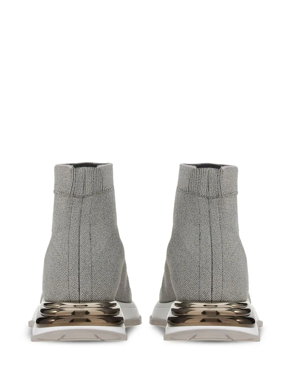 Ferragamo Logo-print Sock Sneakers In Grey