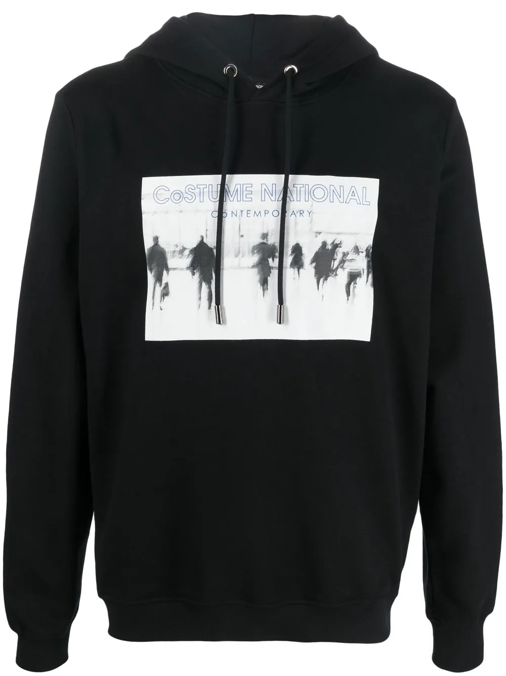 

costume national contemporary hoodie con logo estampado - Negro