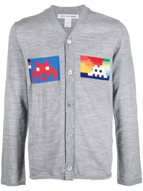 graphic-print cardigan