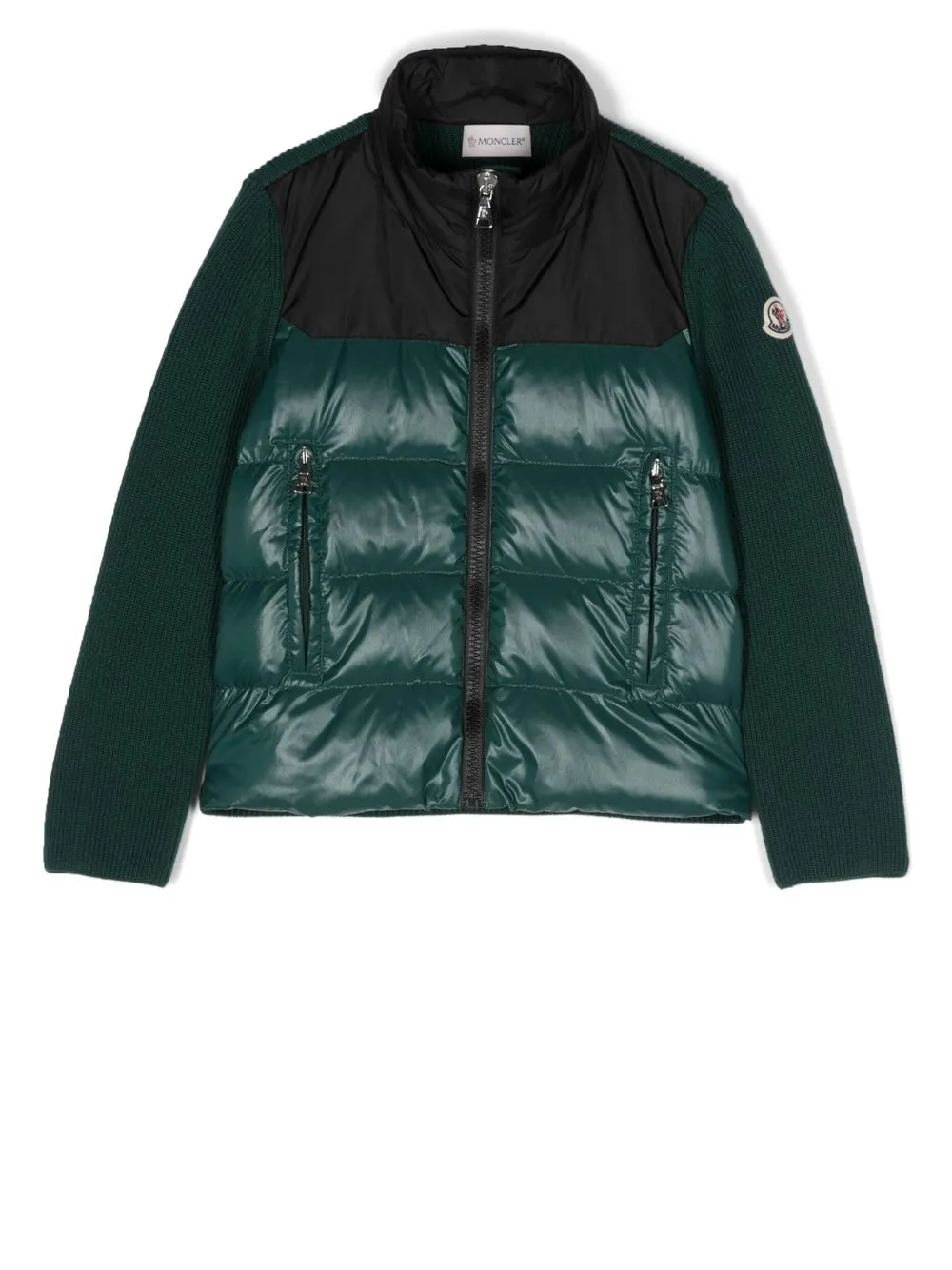 

Moncler Enfant chamarra capitonada con logo - Verde