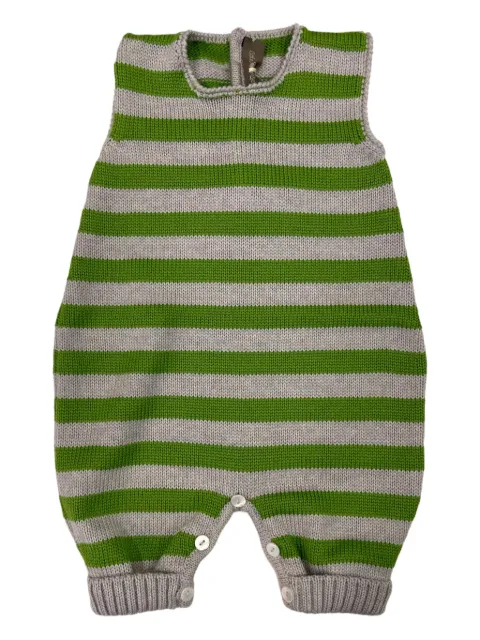 Little Bear striped-pattern sleeveless romper 