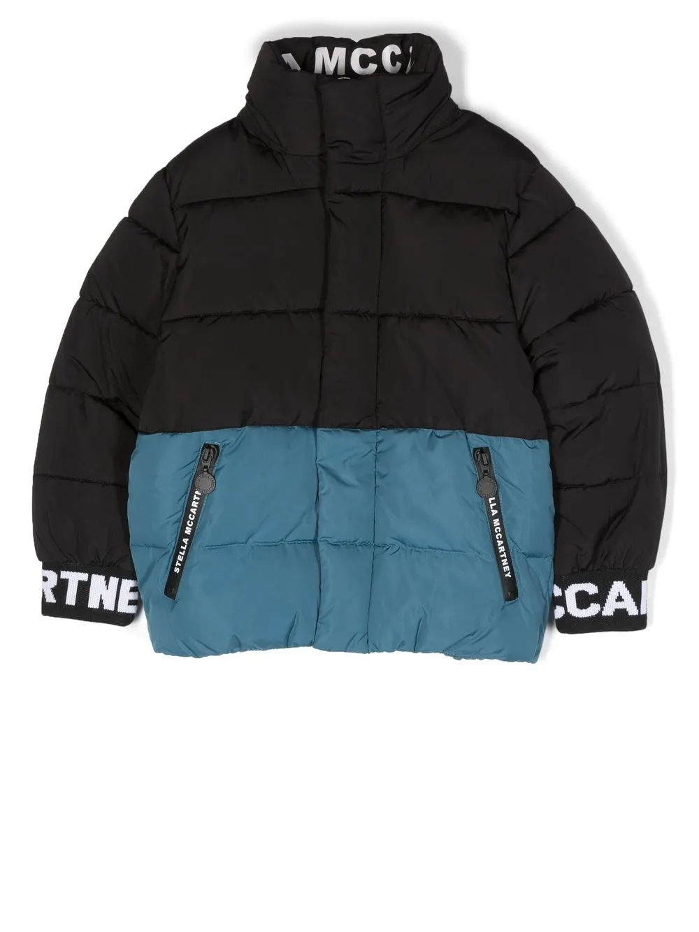 

Stella McCartney Kids logo-trim padded jacket - Black