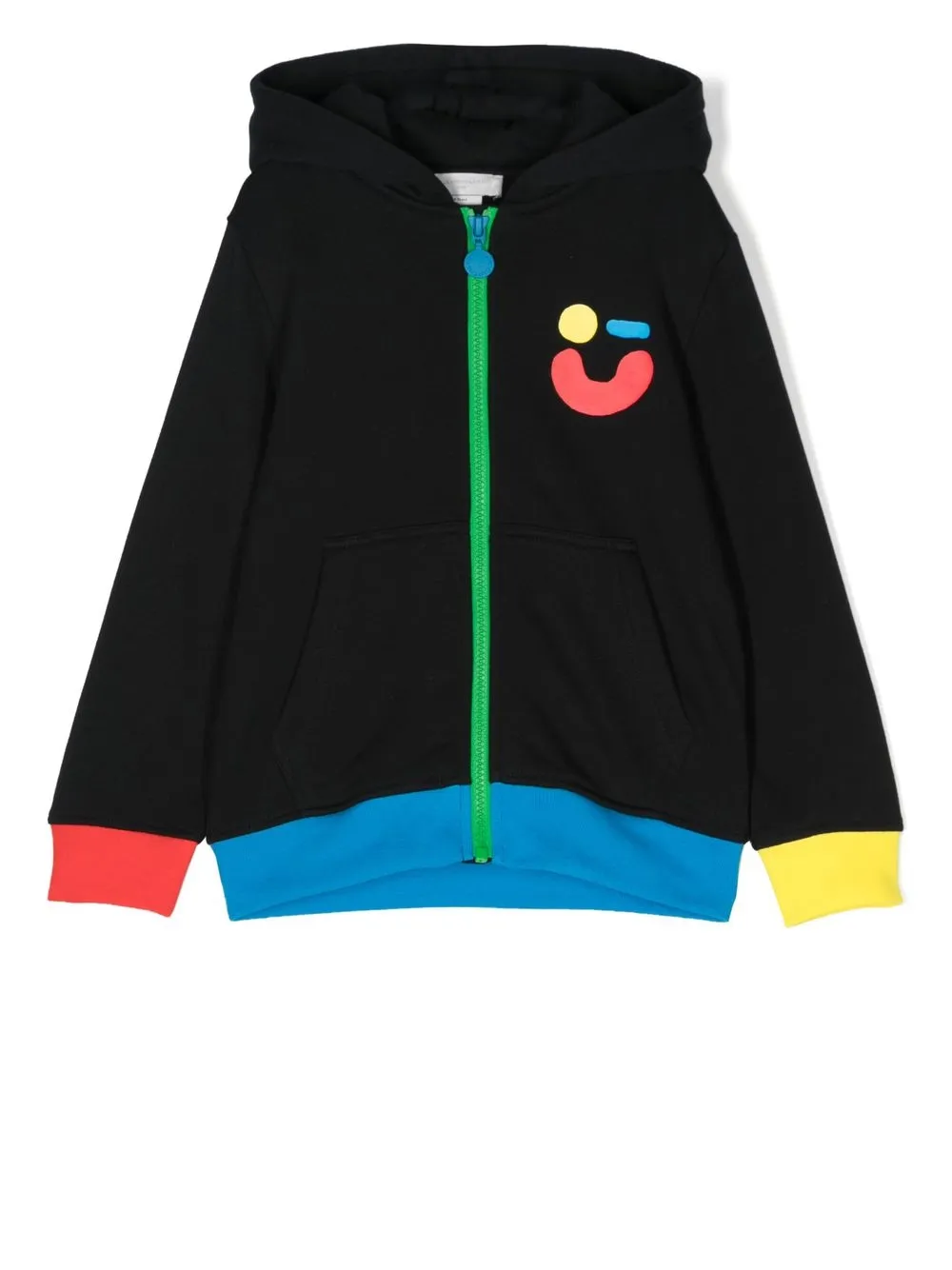 

Stella McCartney Kids colour-block panel hooded jacket - Black