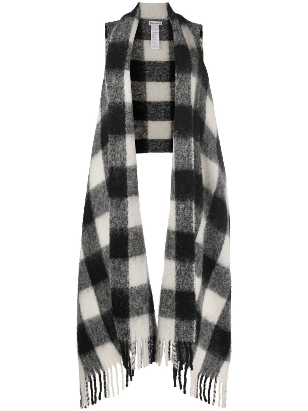 

Woolrich check-pattern knitted scarf - Black