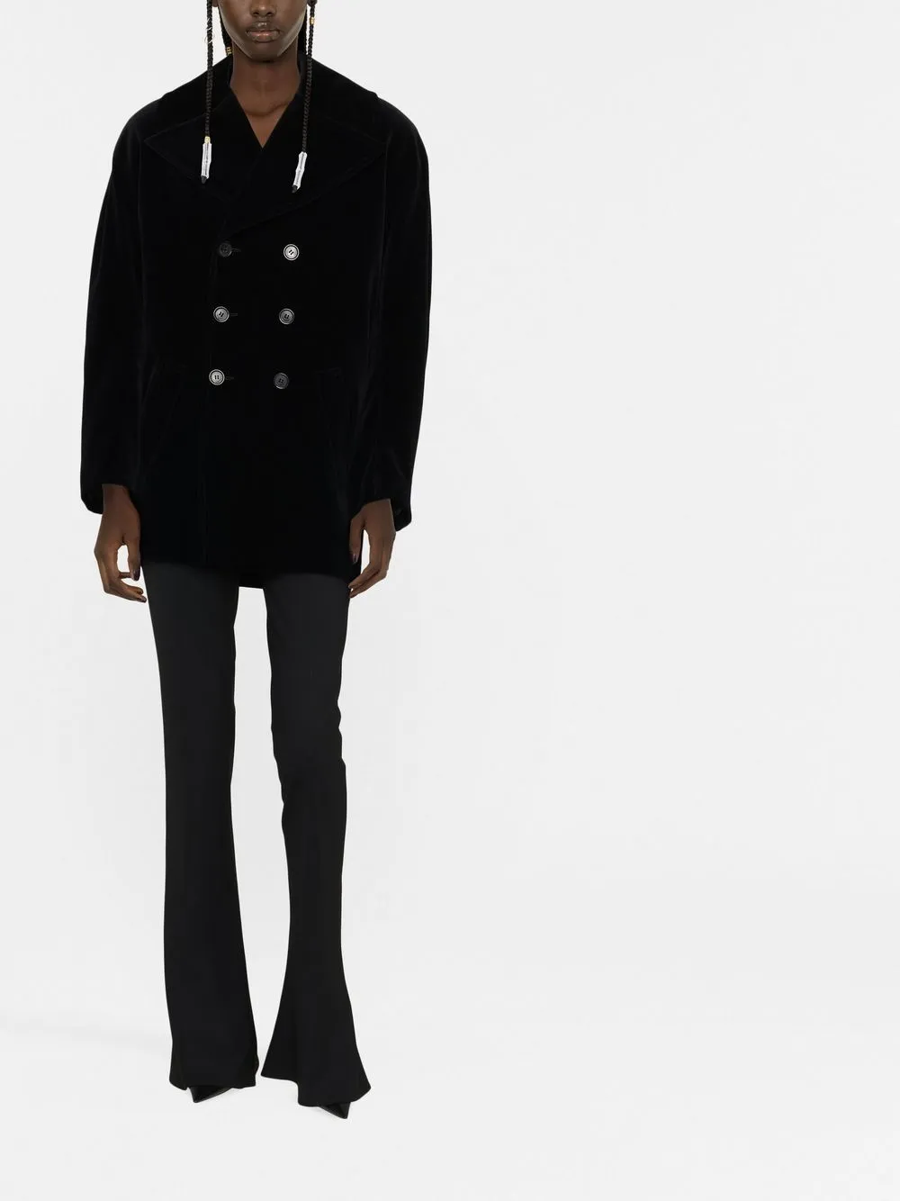 Saint Laurent YSL embroidered Notched Lapels Peacoat Farfetch saint-laurent-ysl-embroidered-notched-lapels-peacoat-farfetch