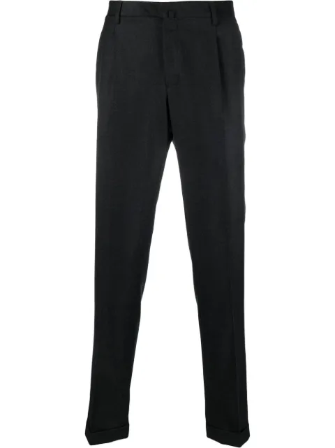 pleat-detail wool-blend trousers