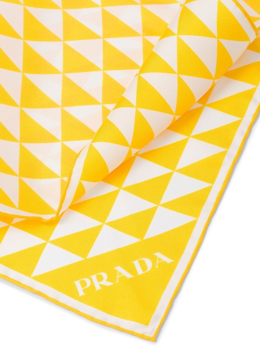 Shop Prada Printed Twill Scarf In Gelb