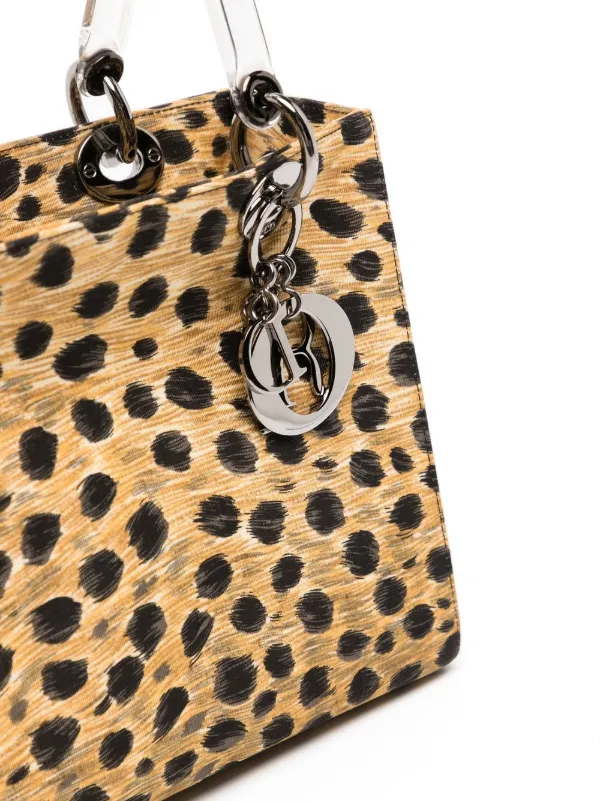 Alphabet Initial Leopard Print Brown Bag Charm