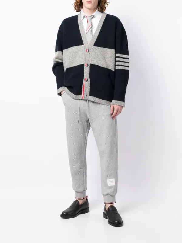 パンツ Thom Browne Pantalone Relaxed Fit Thom Browne herringbone-pattern logo-patch Track Pants