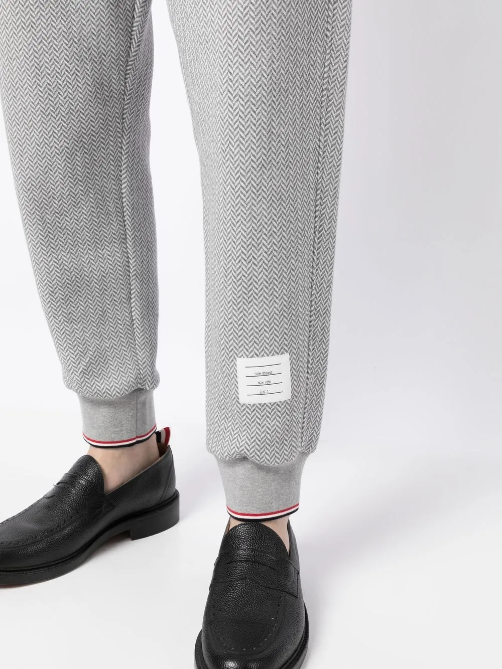 Thom Browne herringbone-pattern logo-patch Track Pants