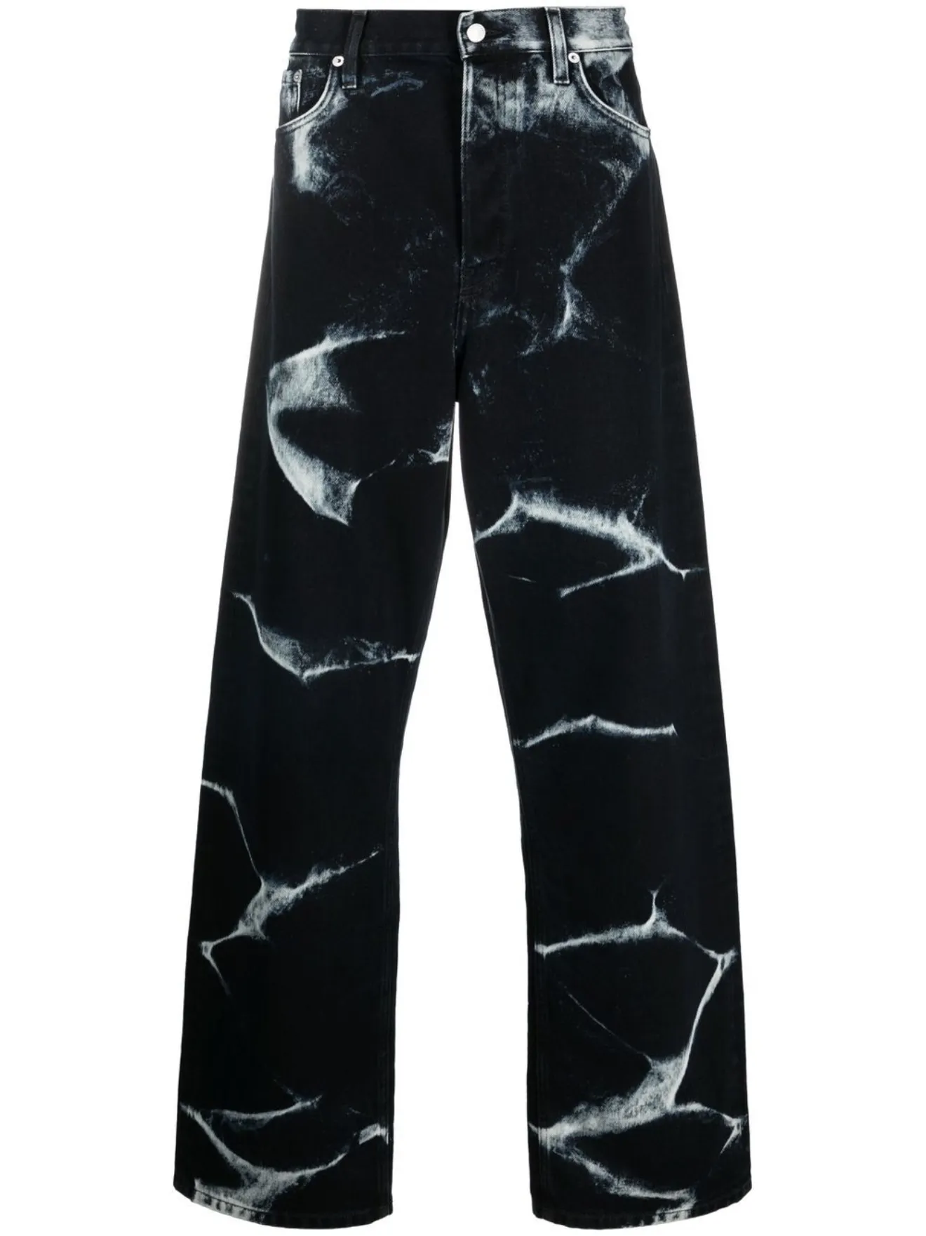 Dries Van Noten Pine tie-dye effect wide-leg jeans blue | MODES