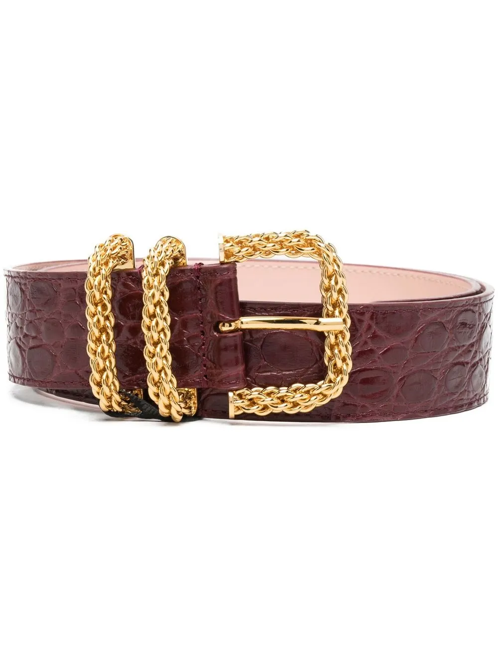 

BY FAR crocodile-effect leather belt - Red