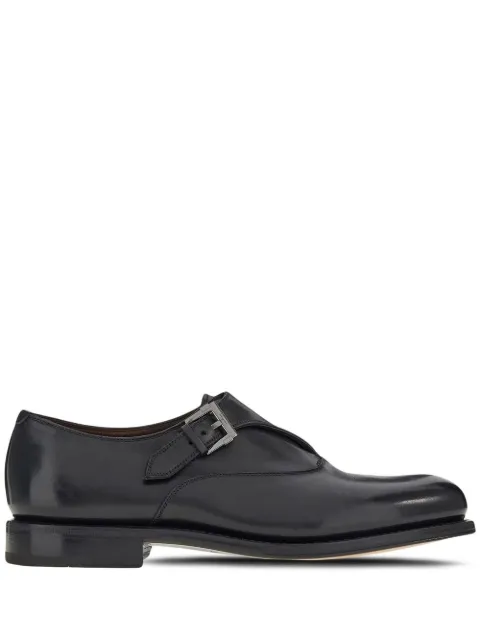 Ferragamo leather buckled monkstrap shoes