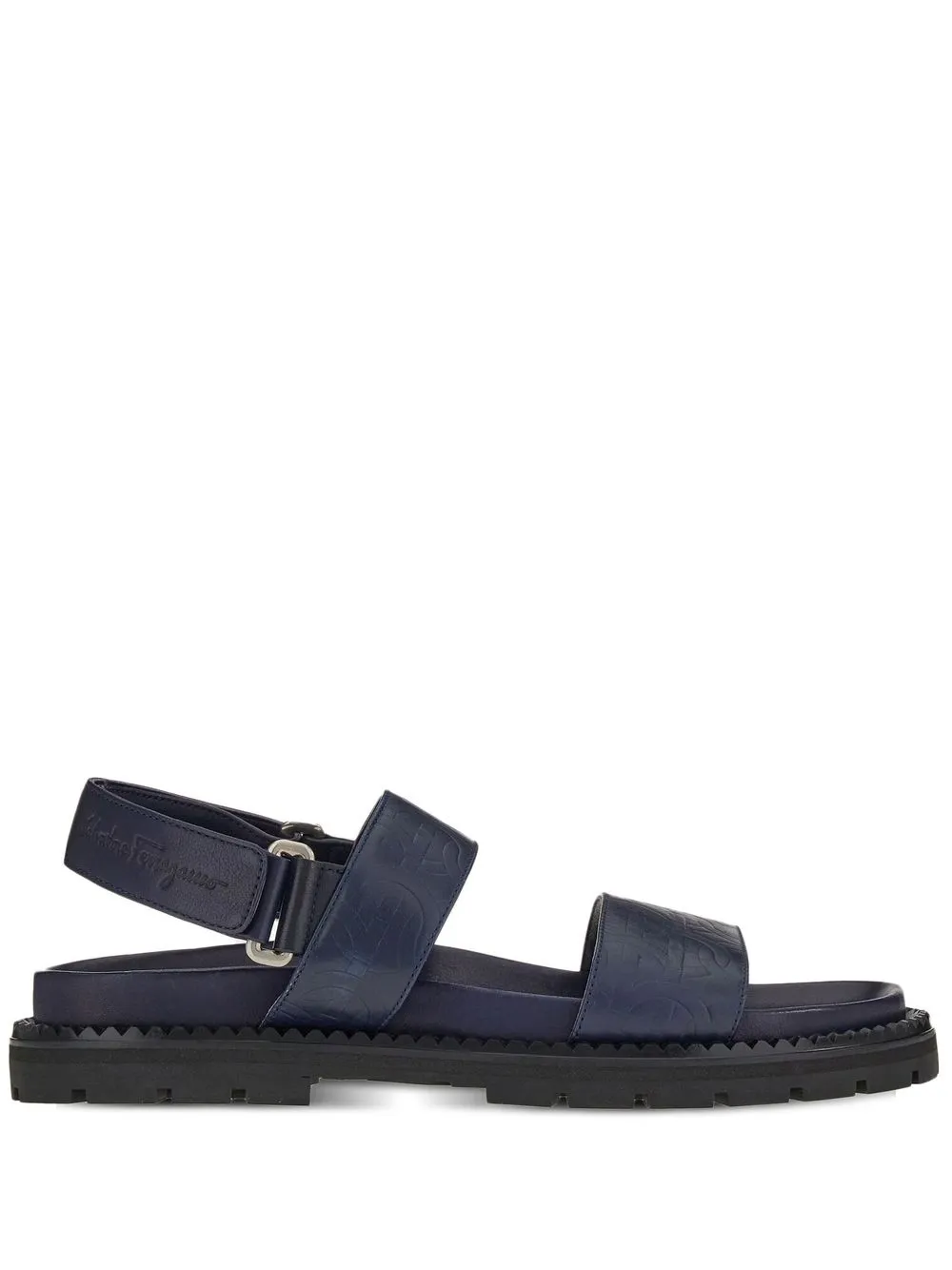 

Ferragamo Gancini-pattern double-strap sandals - Blue