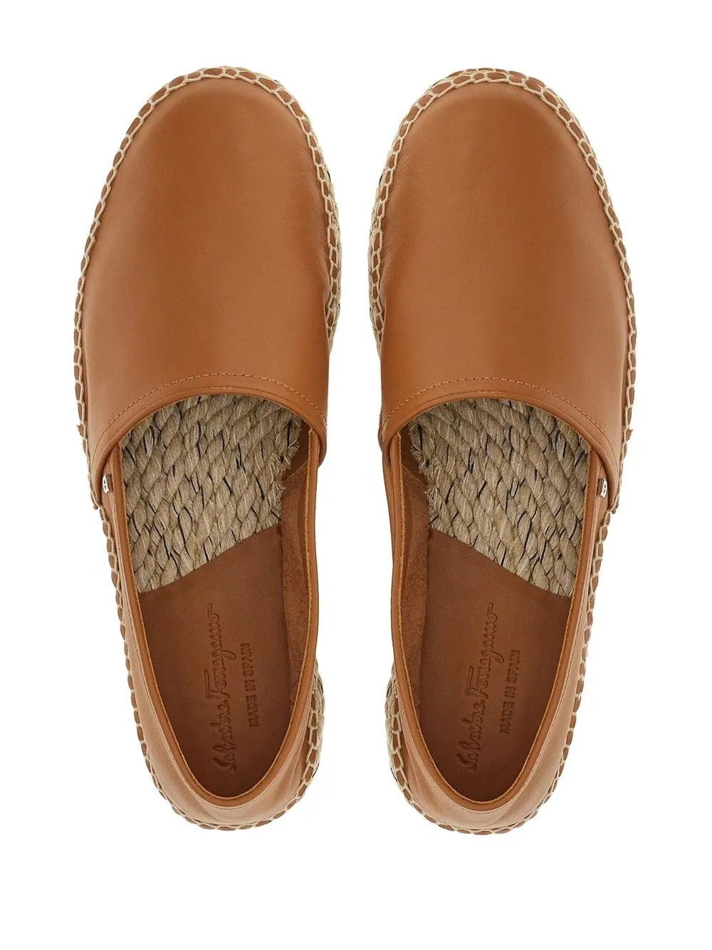 Ferragamo Espadrilles met stikseldetail Bruin