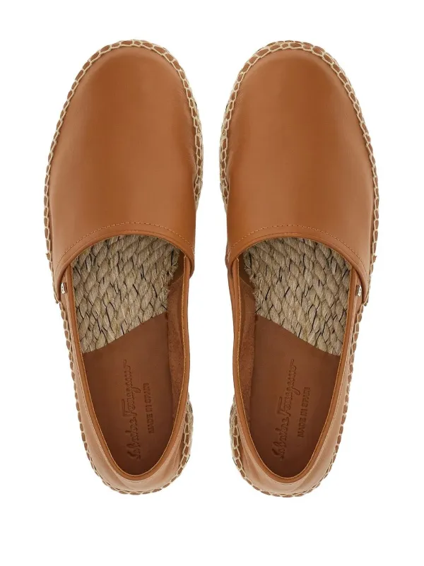 Ferragamo トップステッチディテール エスパドリーユ | ブラウン