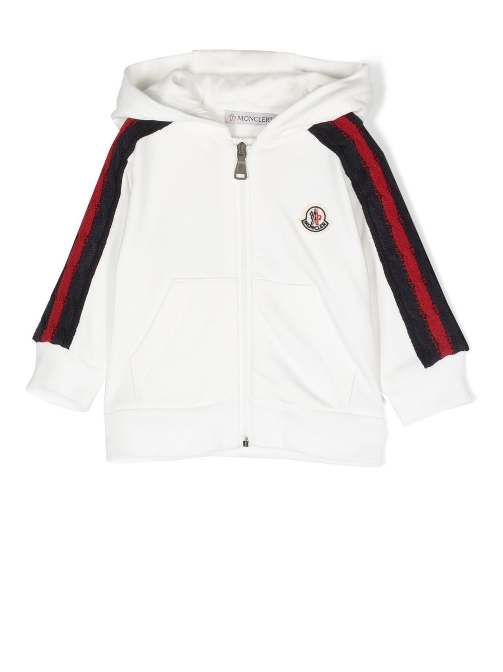 Moncler Enfant logo-patch detail hoodie - White