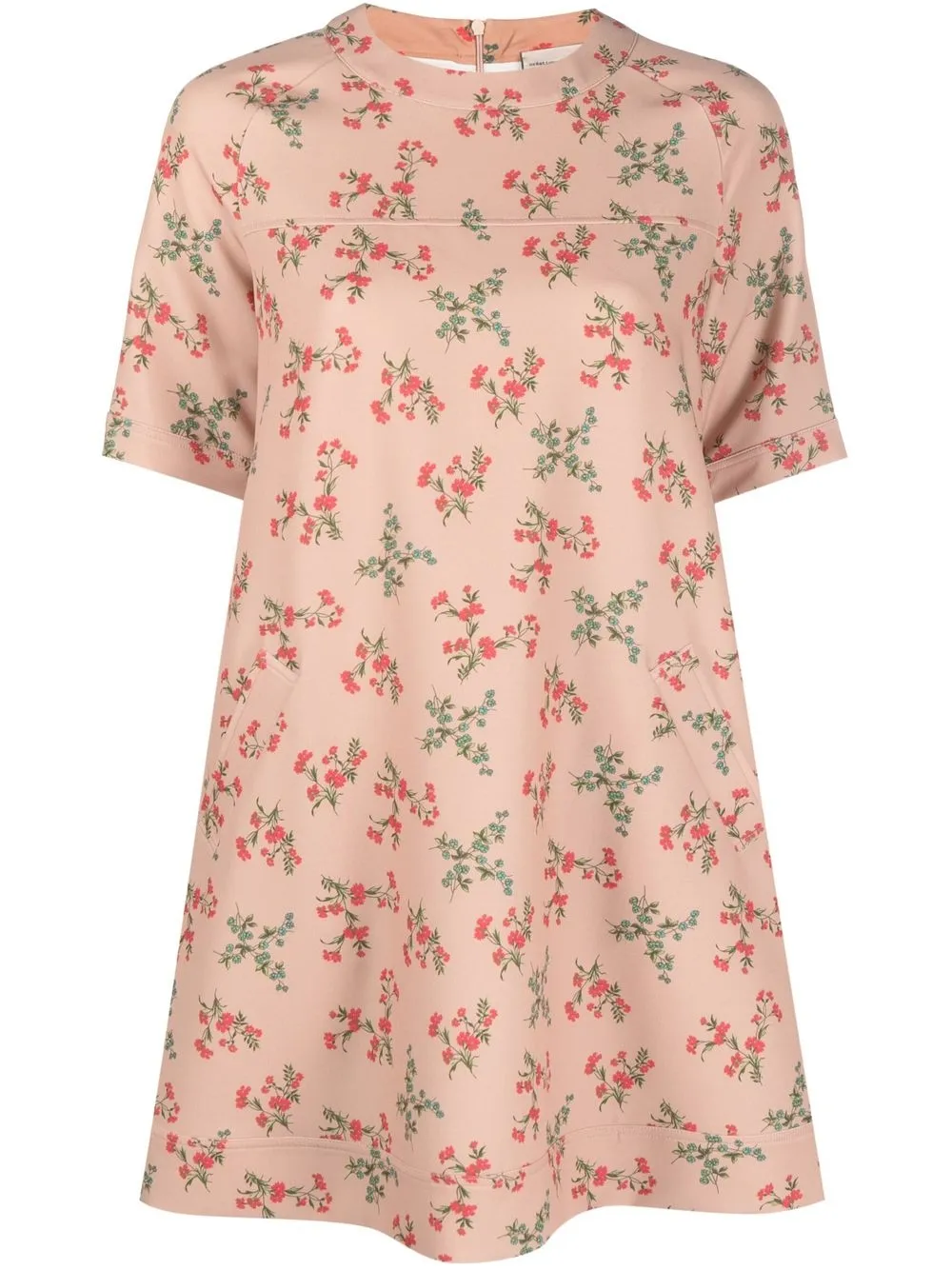 

Semicouture floral-print short-sleeved dress - Neutrals