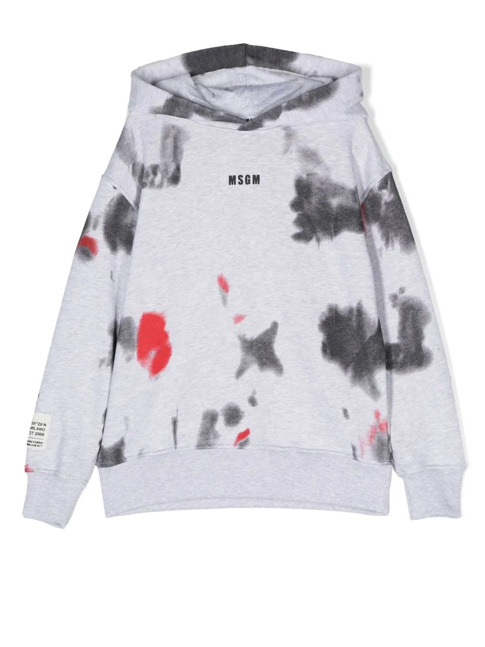 

MSGM Kids hoodie con estampado tie-dye - Gris