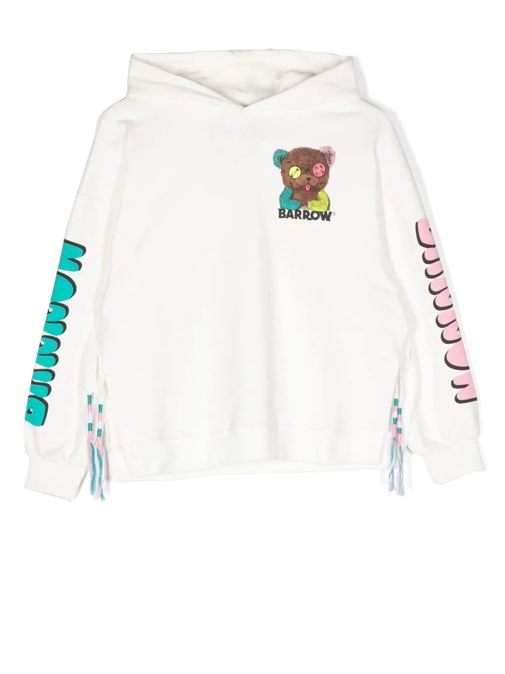 

Barrow kids TEEN logo-print hoodie - White