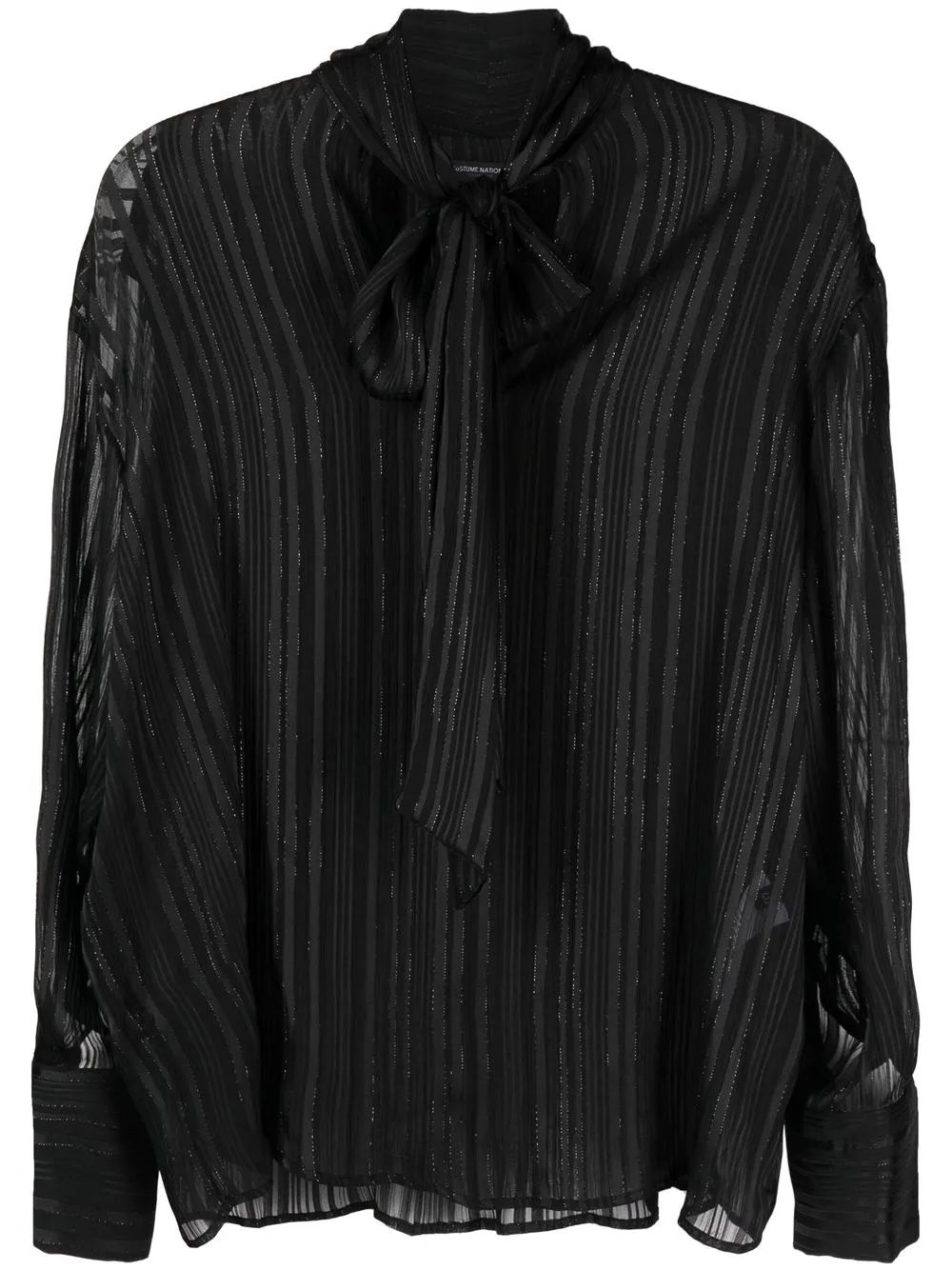 Costume National Contemporary metallic-thread pussy-bow Blouse - Farfetch