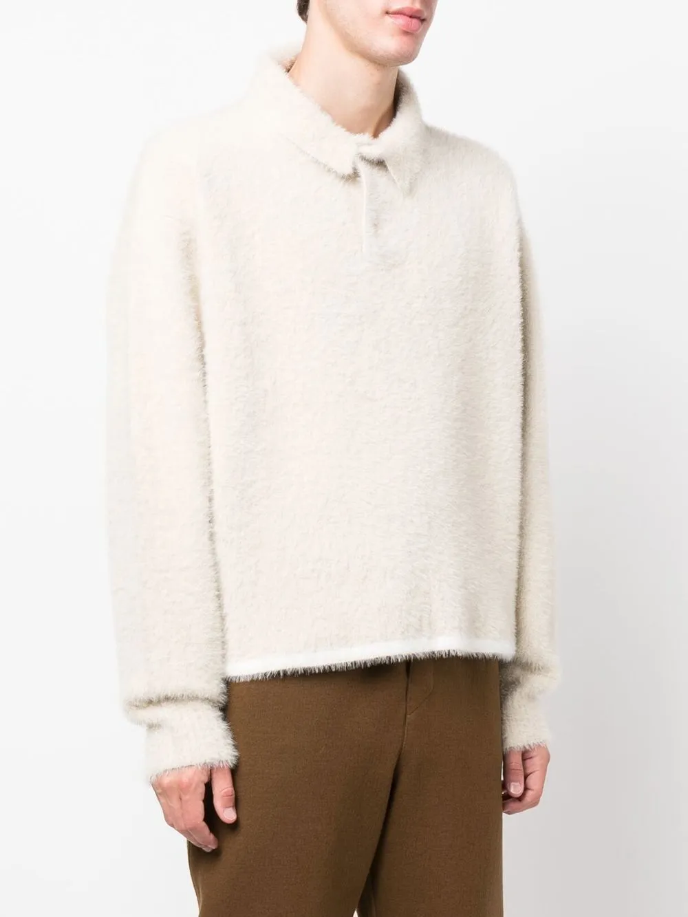 Jacquemus White Le Polo Neve Knit Sweater In Off-white | ModeSens