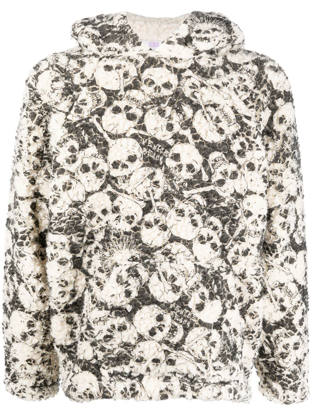 

ERL skull-print knitted hoodie - White