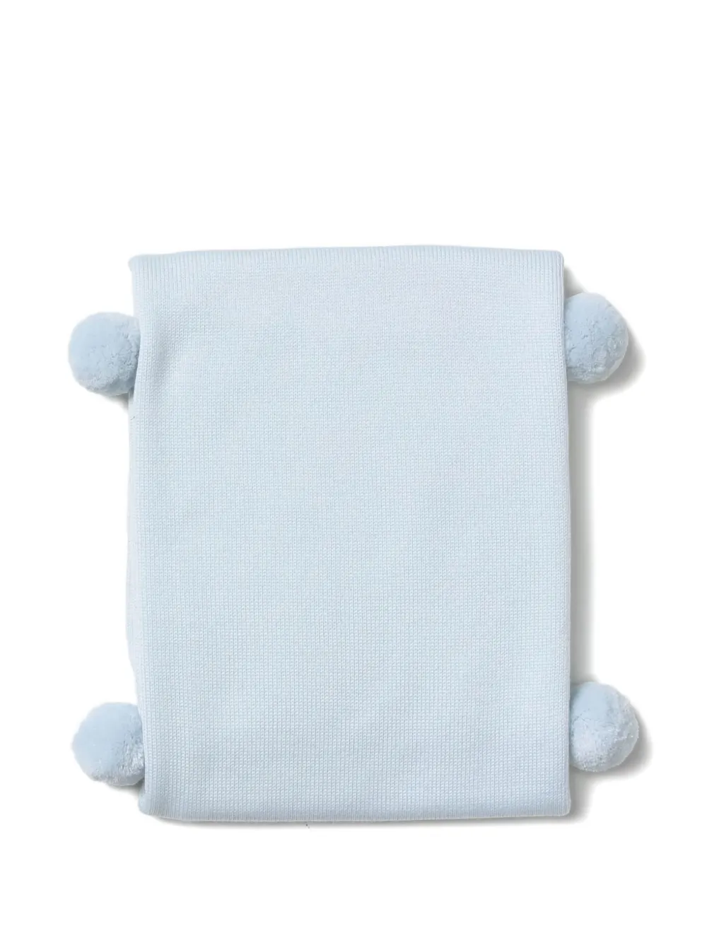 Little Bear pompom-embelished blanket | Blue | Image 1