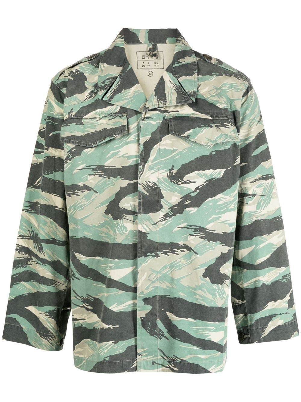 Shop Maharishi Camouflage-print Long-sleeve Shirt In Green