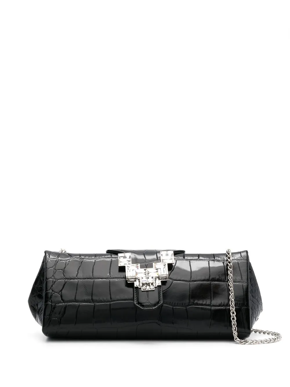 

Rodo Anthea crocodile-effect clutch - Black