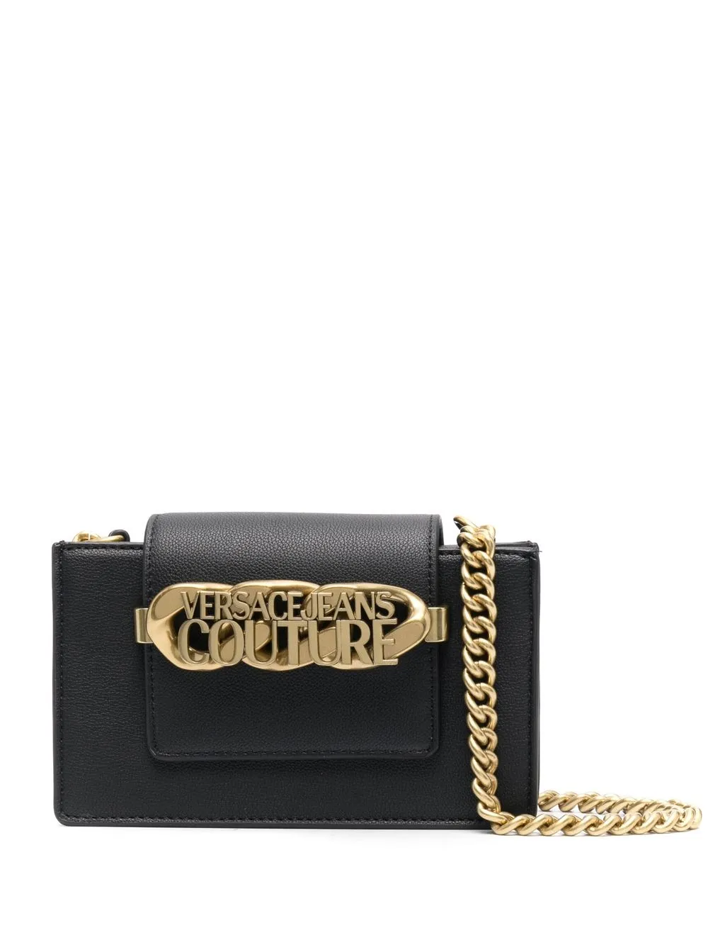 

Versace Jeans Couture bolsa crossbody con placa del logo - Negro