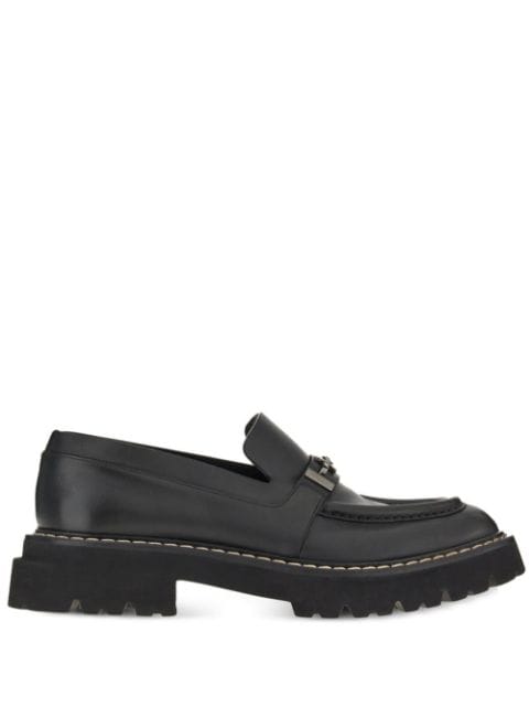 Gancini-plaque leather moccasin