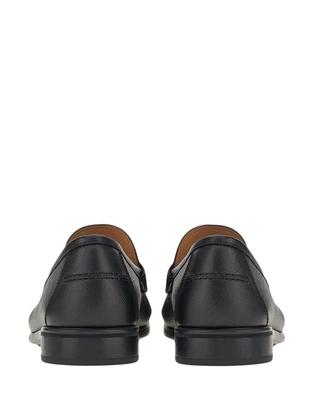 Ferragamo Chunky Leather Penny Loafers In Black
