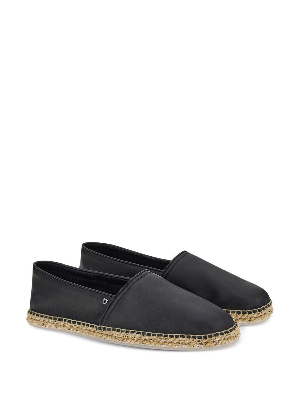 Ferragamo Gancini-buckle leather espadrilles - Black