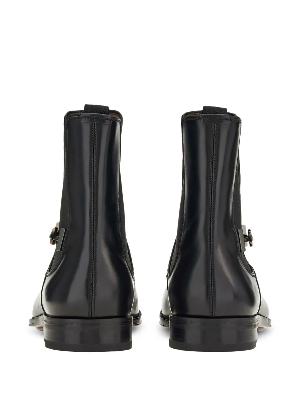  Ferragamo Buckled Chelsea Boots - Black 