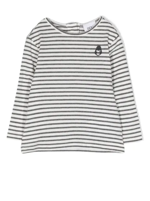 Douuod Kids playera manga larga con rayas estampadas