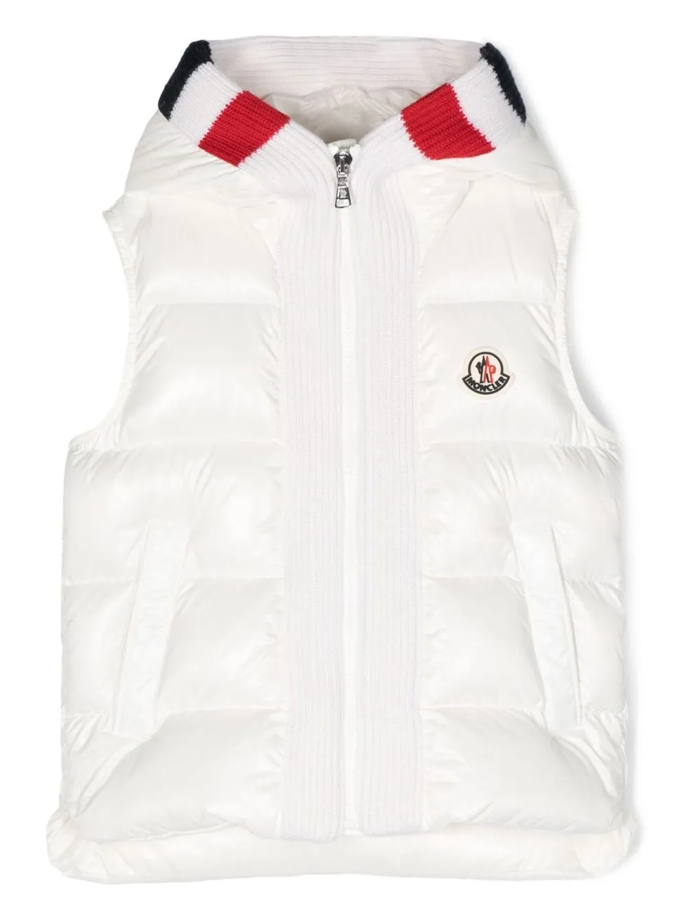 

Moncler Enfant chaleco con parche del logo - Blanco