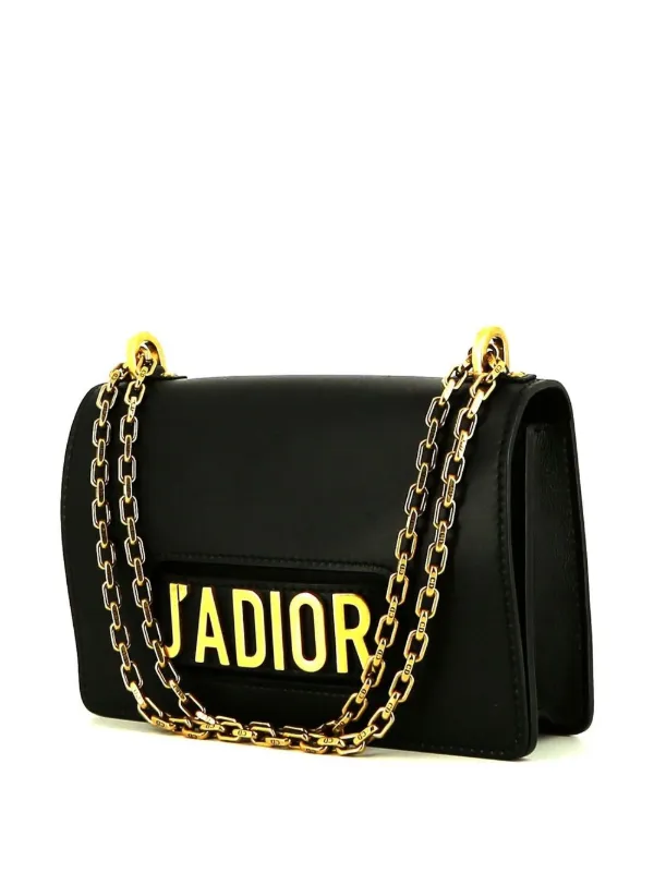 Dior Black Glazed Leather J'adior Wristlet Pouch at 1stDibs