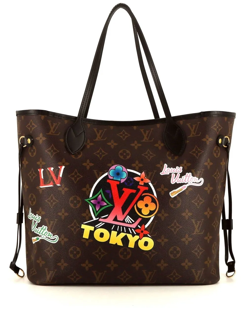 

Louis Vuitton pre-owned monogram logo print Neverfull tote - Brown