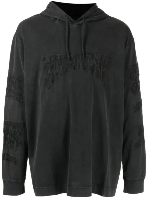 Givenchy embroidered logo faded-effect hoodie