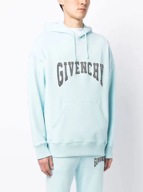 Givenchy appliqué-logo Cotton Hoodie | Blue | FARFETCH