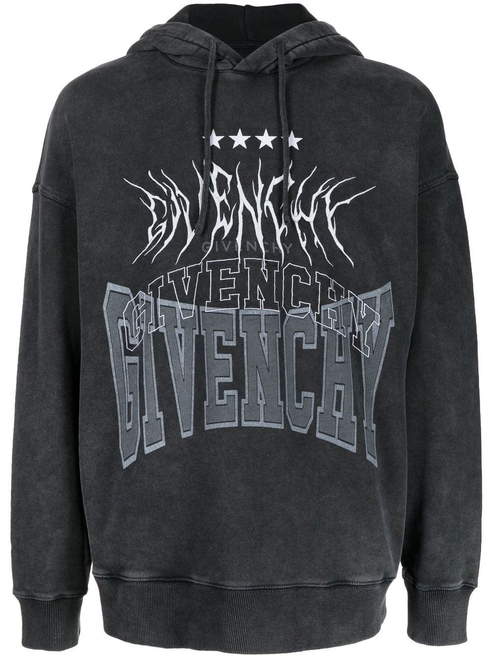 Givenchy Logo Embroidery Drawstring Hoodie - Farfetch