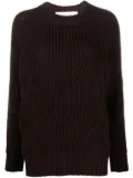 Golden Goose elbow-patch ribbed-knit jumper - Brown
