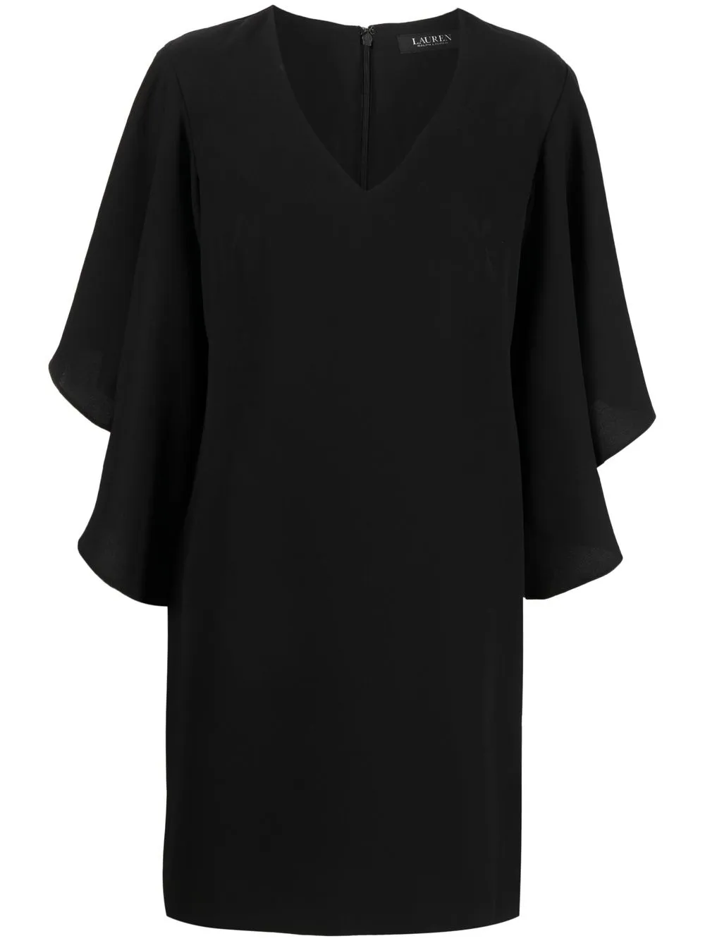 

Lauren Ralph Lauren vestido midi drapeado con cuello en V - Negro