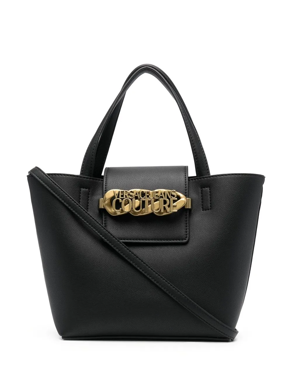 

Versace Jeans Couture logo plaque tote bag - Black