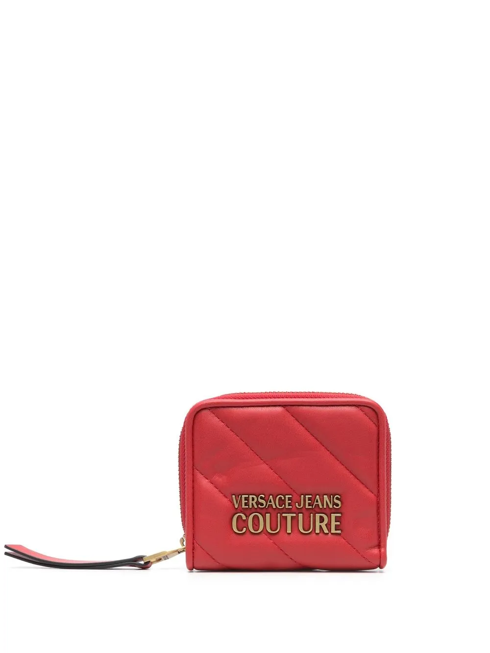 

Versace Jeans Couture cartera capitonada con placa del logo - Rojo