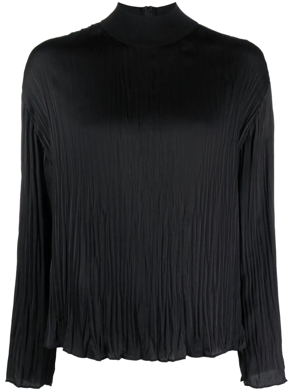 

Vince mock-neck pleated blouse - Black